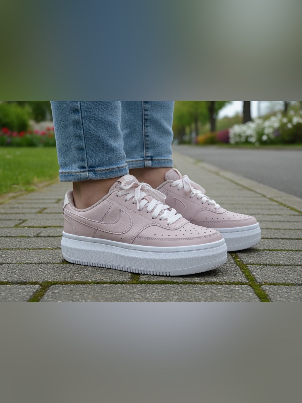 Nike Women’s Court Vision Alta Platform Sneakers in Pink, Size 9.5